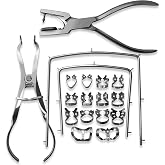 SURGICAL ONLINE Comprehensive Dental Rubber Dam Kit - Medical Grade Stainless Steel, Rubber Dam Clamps, Punch Plier, Endodontic Supplies, and Dental Isolation Tools.