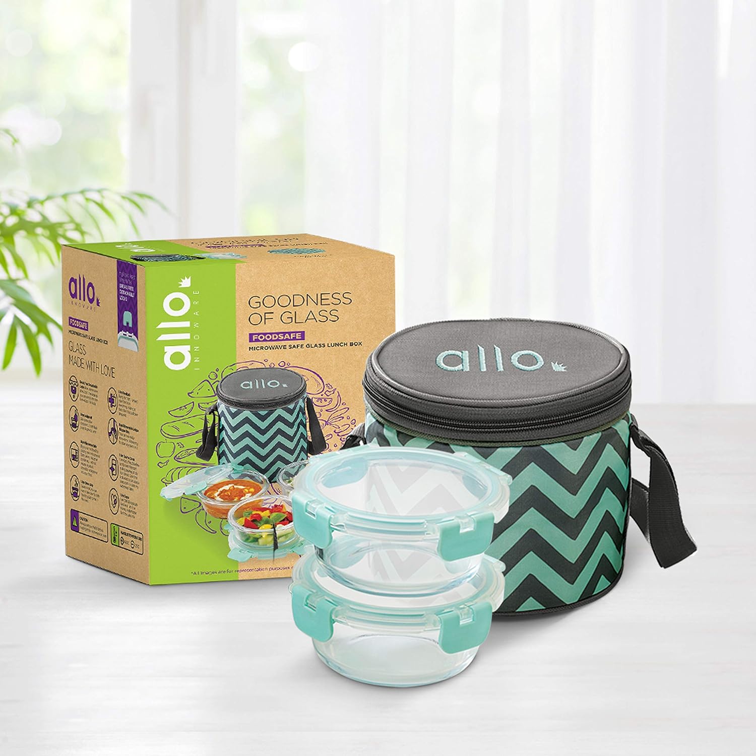 Buy Allo FoodSafe Microwave Safe Glass Lunch Box with Break Free