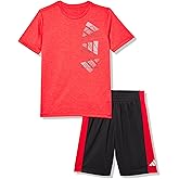 adidas boys Two-piece Short Sleeve Printed Graphic Tee, T-shirt and Shorts Clothing Set