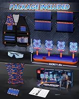 Lehoo Castle Nerf Target Electronic Target Set 60 Darts Vest Mask Goggle view 7