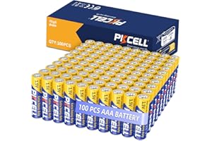 PKCELL AAA Batteries 100 Pack, Triple A Batteries, 1.5V High-Performance Carbon Battery for LED Candles Clock Remote Controls Flashlights