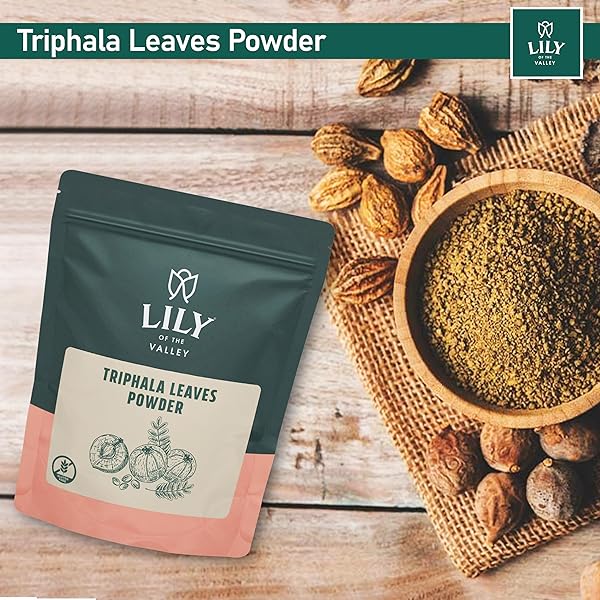 LILY OF THE VALLEY TRIPHALA POWDER – MIX OF AMLA, HARITAKI & BIBHITAKI – SOURCED FROM INDIA – HERBAL ADAPTOGEN SUPERFOOD – VEGAN & GLUTEN-FREE (16OZ, 453G)- PACKAGE MAY VARY