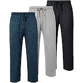 Orrstarry 3 Pack Mens Soft Pajama Lounge Pants Comfy Pj Sleep Bottoms with Drawstring & Pockets Breathable Sleepwear