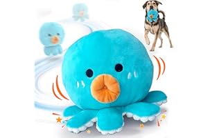 Hanarook Interactive Dog Toys, Moving Squeaky Dog Toy Ball, Rechargeable Bouncing Rolling Puppy Ball Toy with Jumping Music Talking Mode for Puppy Small Medium Dogs to Keep Them Busy (Octopus)