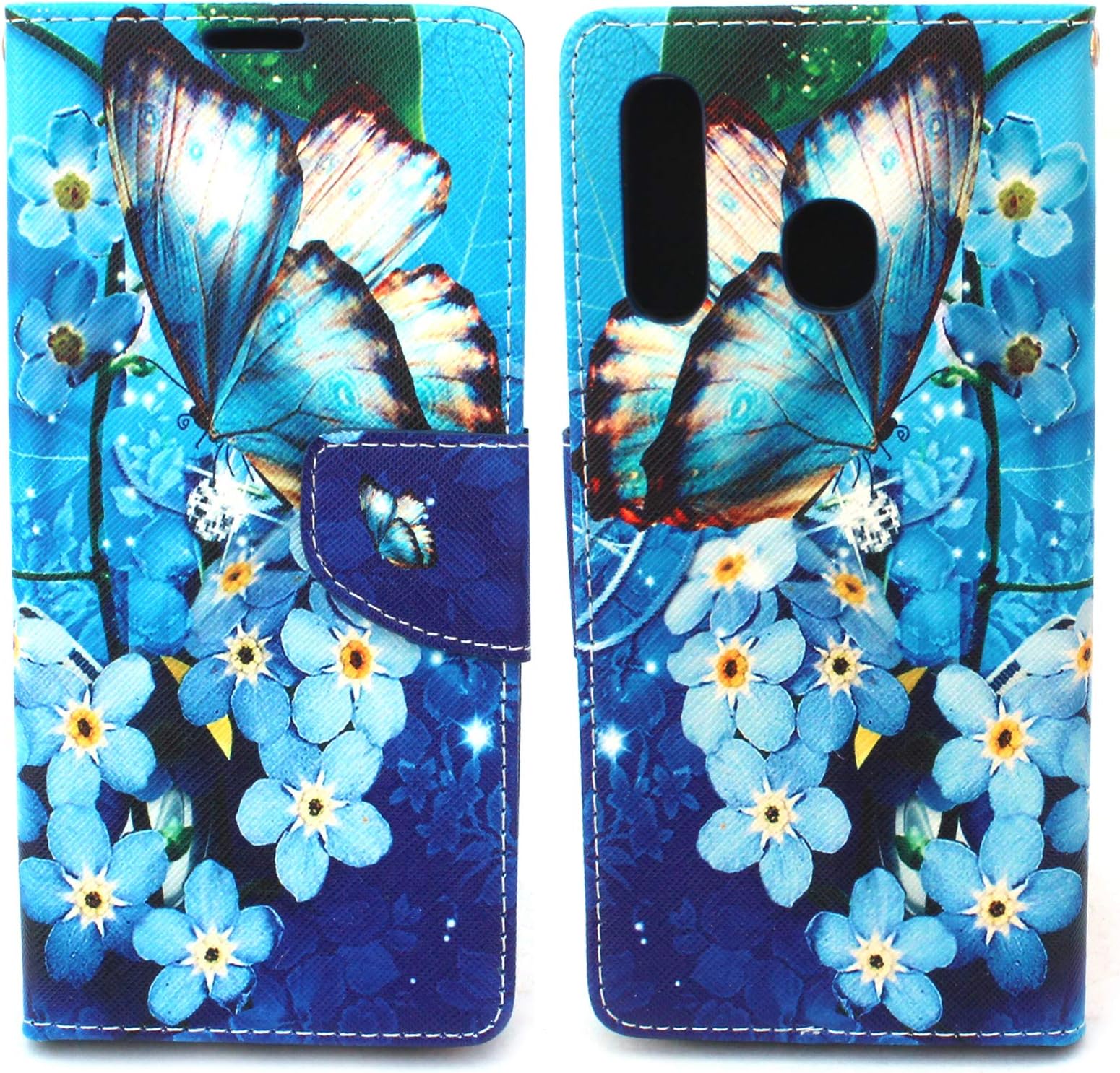 Sharp Icon Fancy Printed Designer Leather Flip Wallet Back Cover Case for Samsung Galaxy A30