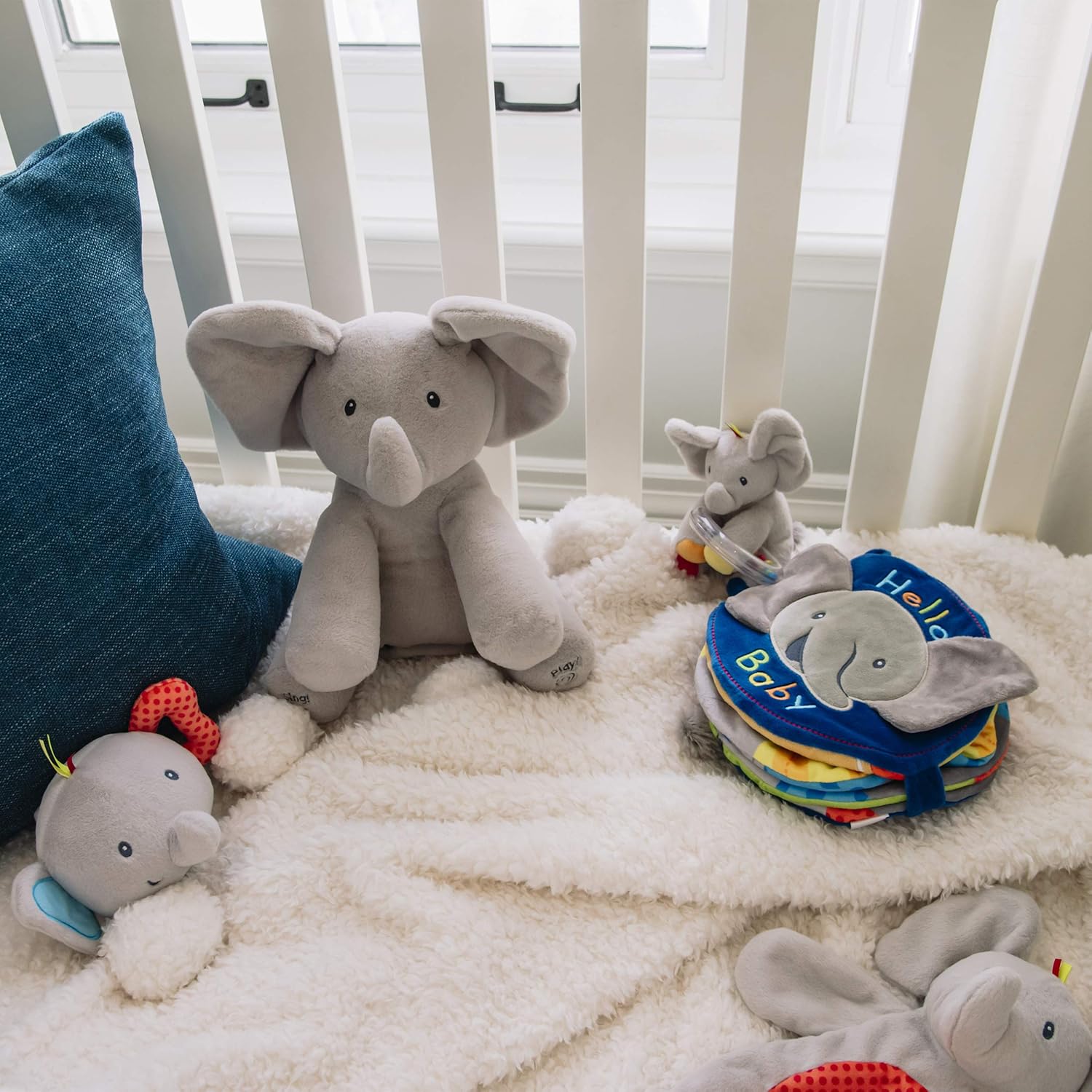 Baby GUND Animated Flappy the Elephant Stuffed Animal Plush, Gray, 12": Toys & Games