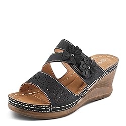 PATRIZIA Women's LOLLY Slide Wedge Sandals Black EU