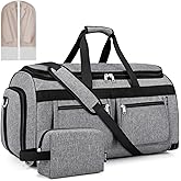 Convertible Garment Duffel Bags for Travel - Carry on Garment Bag with Toiletry Bag Large Travel Duffel Bag 2 in 1 Hanging Suit Bag Weekender Bag for Men Women 2pcs Set