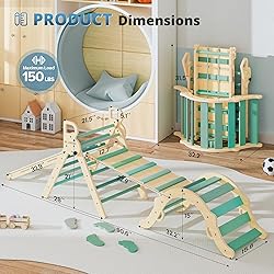BlueWood 10-in-1 Pikler Triangle Set, Toddler