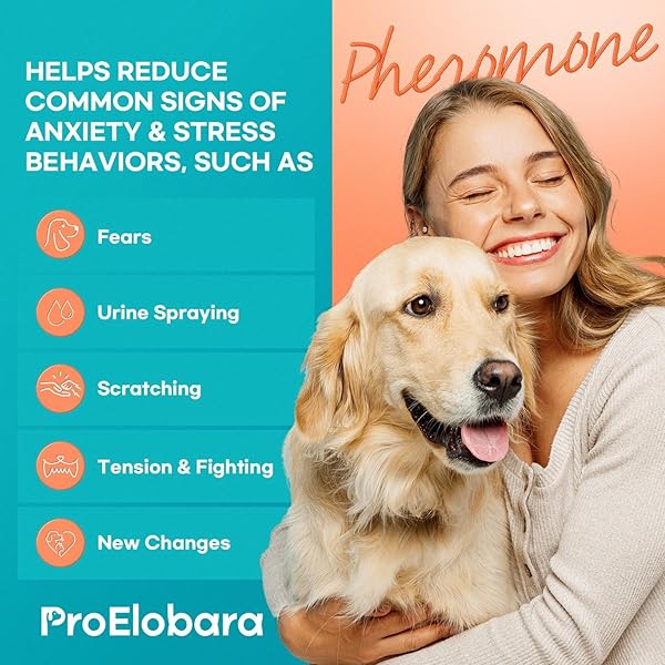 PROELOBARA DOG CALMING PHEROMONE PLUG DIFFUSER: DOG CALMING PHEROMONES DIFFUSER – REDUCES STRESS & ANXIETY CALMING PHEROMONE DIFFUSER FOR DOGS – CALM DOGS 60 SUPPLY