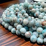 ABCGEMS Dominican Republic Larimar Beads with Black