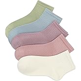 SERISIMPLE Kids Crew Viscose Bamboo Thin Socks School Uniform Basic Soft Anti Odor Boys Girls Breathable Stretch 5 Pairs