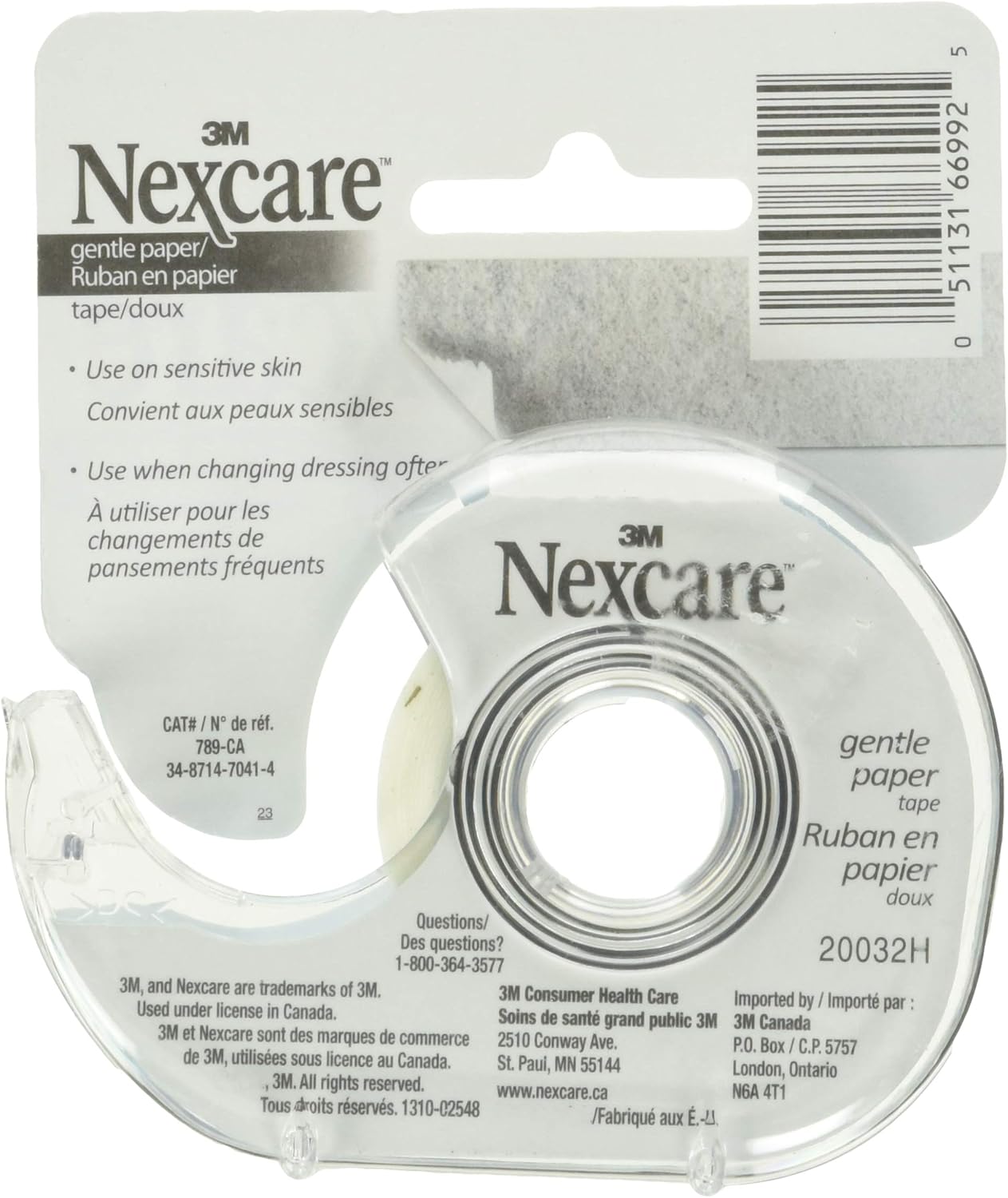 Nexcare Gentle Paper Tape With Dispenser, Tears Easily: Health & Personal Care