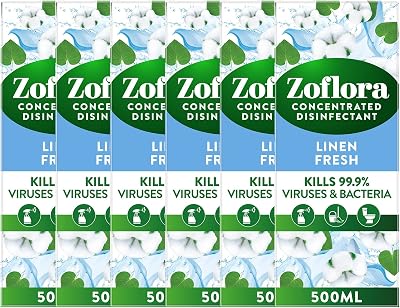 Zoflora Linen Fresh All Purpose Disinfectant 6 x 500ml (3L) Antibacterial