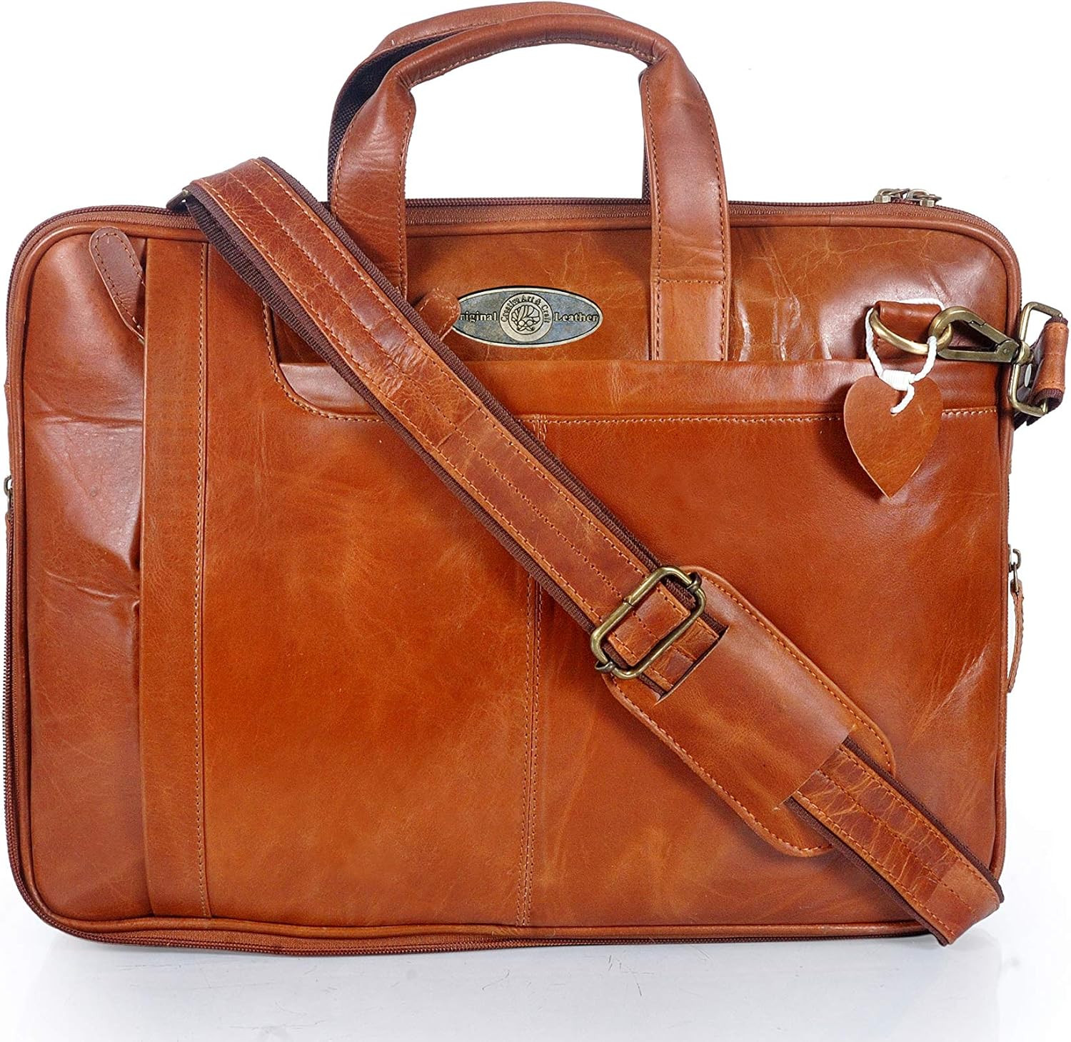 creative art & craft leather messenger bag laptop crossbody womens