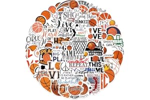 JJLIN Stickers 50pcs Cute Decals Stickers Vinyl Waterproof for Teens Adults Laptop Bumper Computer Phone Guitar Luggage (Basketball)