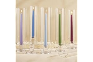 VIVIRENOIR Hurricane Candle Holder Thickened Cylinder Covers 10 Pcs Taper Candle Sticks Holder Glass Tall Candlesticks Holders Centerpiece for Wedding Dining Table