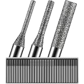 30Pcs 1mm 2mm 3mm Tip Each 10, 150-Grit Diamond Drill Bits 1/8 Shank Compatible with Dremel for Drilling Grinding Glass Stone Jewelry Metal Diamond Tip