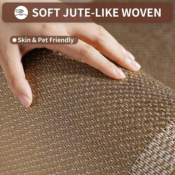 QICAIJIA KITCHEN MATS FOR FLOOR, SUPER ABSORBENT KITCHEN RUGS NON SLIP WASHABLE, SOFT LINEN BRAIDED KITCHEN RUNNER RUG, STANDING MAT KITCHEN SINK MAT, EASY TO CLEAN, BROWN 17X47