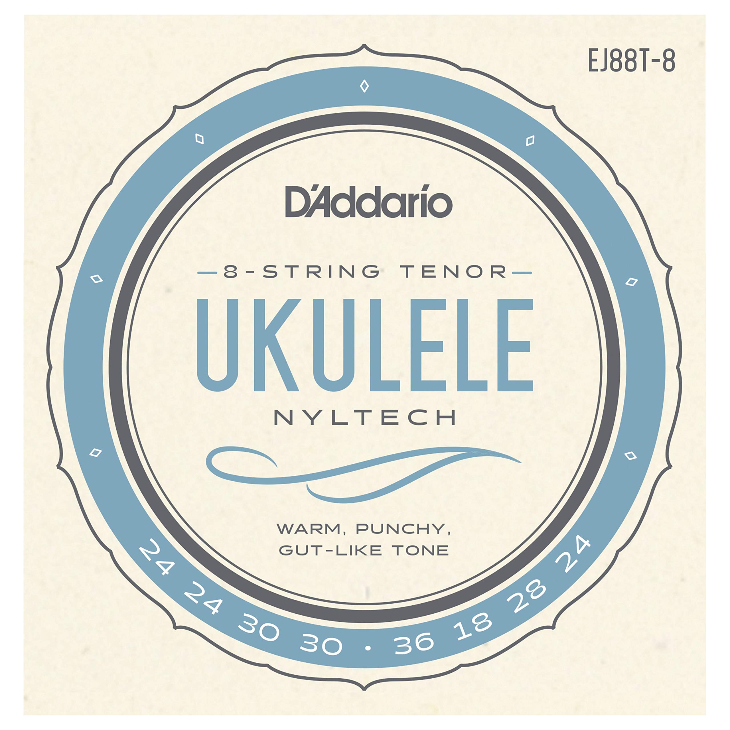 D'Addario EJ88T-8 Nyltech Ukulele, 8-String Tenor
