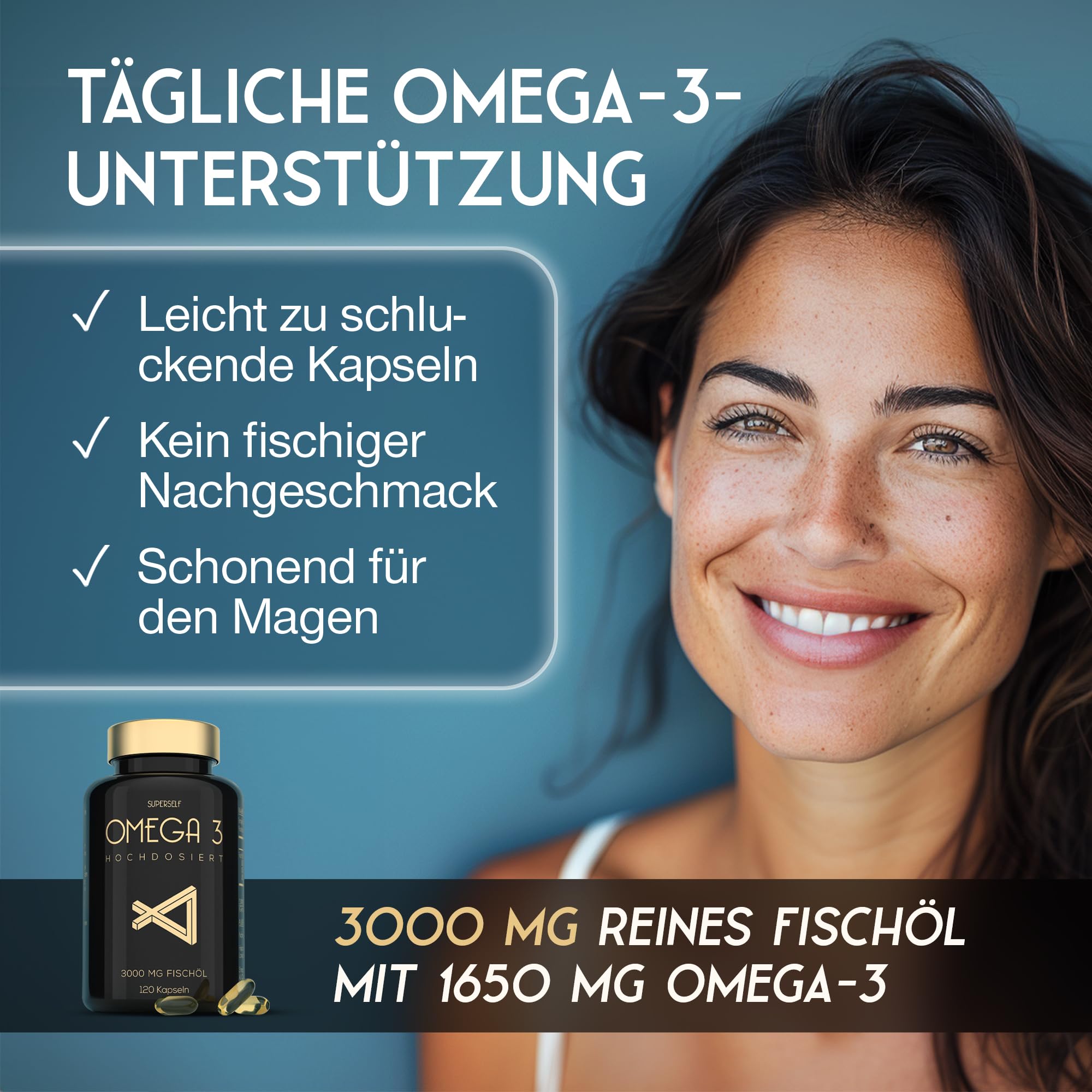 Omega 3 Kapseln Hochdosiert 3000mg - Premium Fischöl - 120 Kapseln 2