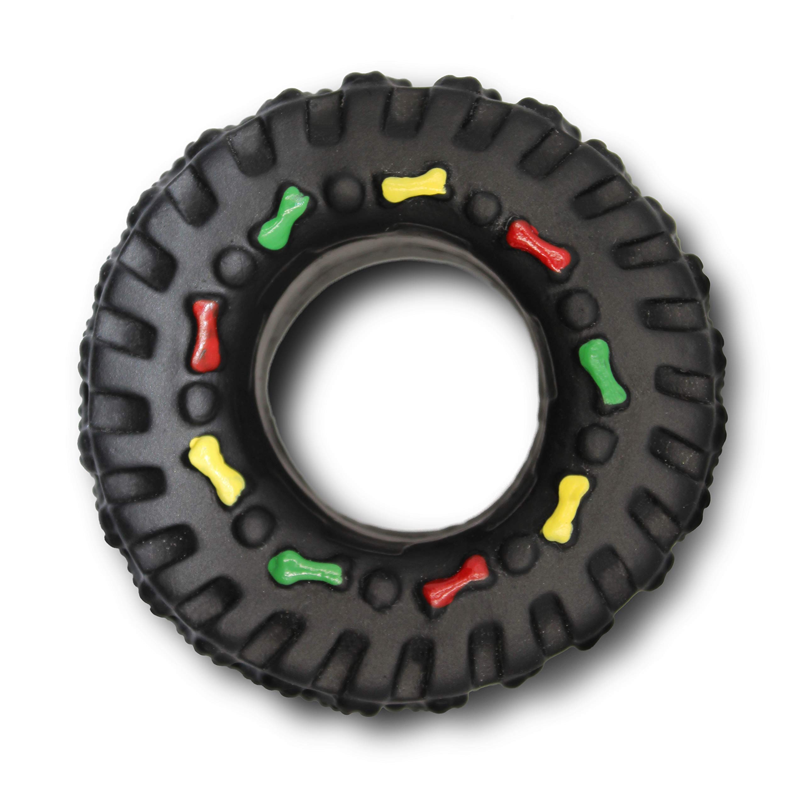 Giochi per cani in Gomma a Forma di Pneumatico | Giocattolo da Masticare per Cani Super Resistente con Suono | Interattivo Indistruttibile con Fischio