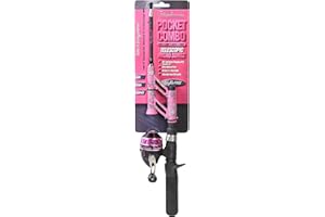 Steinhauser Tangle-Free Pocket Combo Telescoping Fishing Pole, Adjustable Lightweight Rod and Reel for Adults and Kids, Pink, OS, PCMSP18