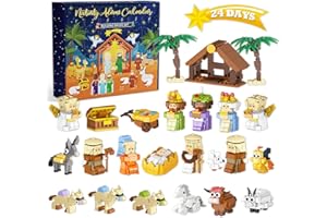TURBO GOOSE Nativity Advent Calendar 2025 for Kids Ages 6-12, 24 Days Christmas Countdown Calendar Building Blocks Set, DIY Holiday Building Bricks Toys, Educational Xmas Countdown for Girls Boys Gifts