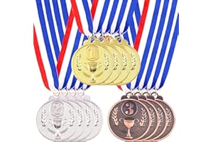 Swpeet Award Metal Kids Winner Medals, Gold Silver and Bronze Medals with Trophy Pattern 1st 2nd 3rd Prizes for Sports, Compe