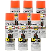 Rust-Oleum Professional 2X Inverted Marking Fluorescent Orange Spray Paint | Utility Marking, Construction Layout, Survey Marking, Fluorescent Color, 2X Distance Coverage, 15 oz