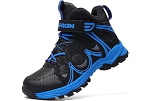 ASHION Kids Snow Boots Hiking Booties Hook and Loop Non-slip Waterproof Warm Outdoor Shoes