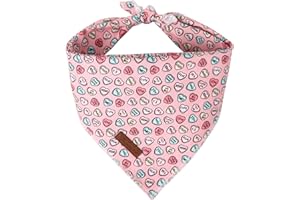 UP URARA PUP Valentine Dog Bandana, Pink Heart Triangle Bid Scarf for Small Medium Dog, Cotton Pet Kerchief for Girl Boy Dogs or Cats, Red Dog Bandana, Cute Adorable Puppy Bandana