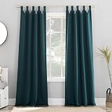 Sun Zero Easton Blackout Tab Top Curtain Panel - 40x95 Inch, Teal, Energy Saving & Noise Reducing - View #7