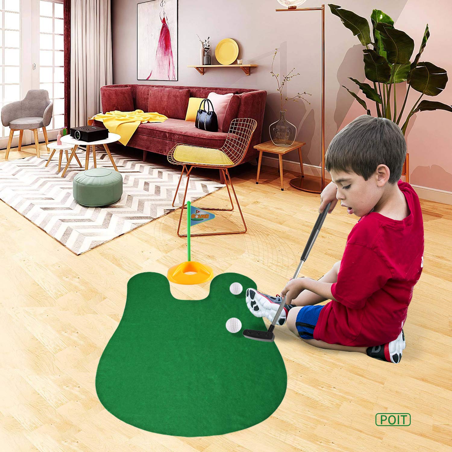 Poit Toilet Golf Game Toy Sets, Kid Golf, Indoor Practice Mini Golf Gift Set Golf Training for Men and Children