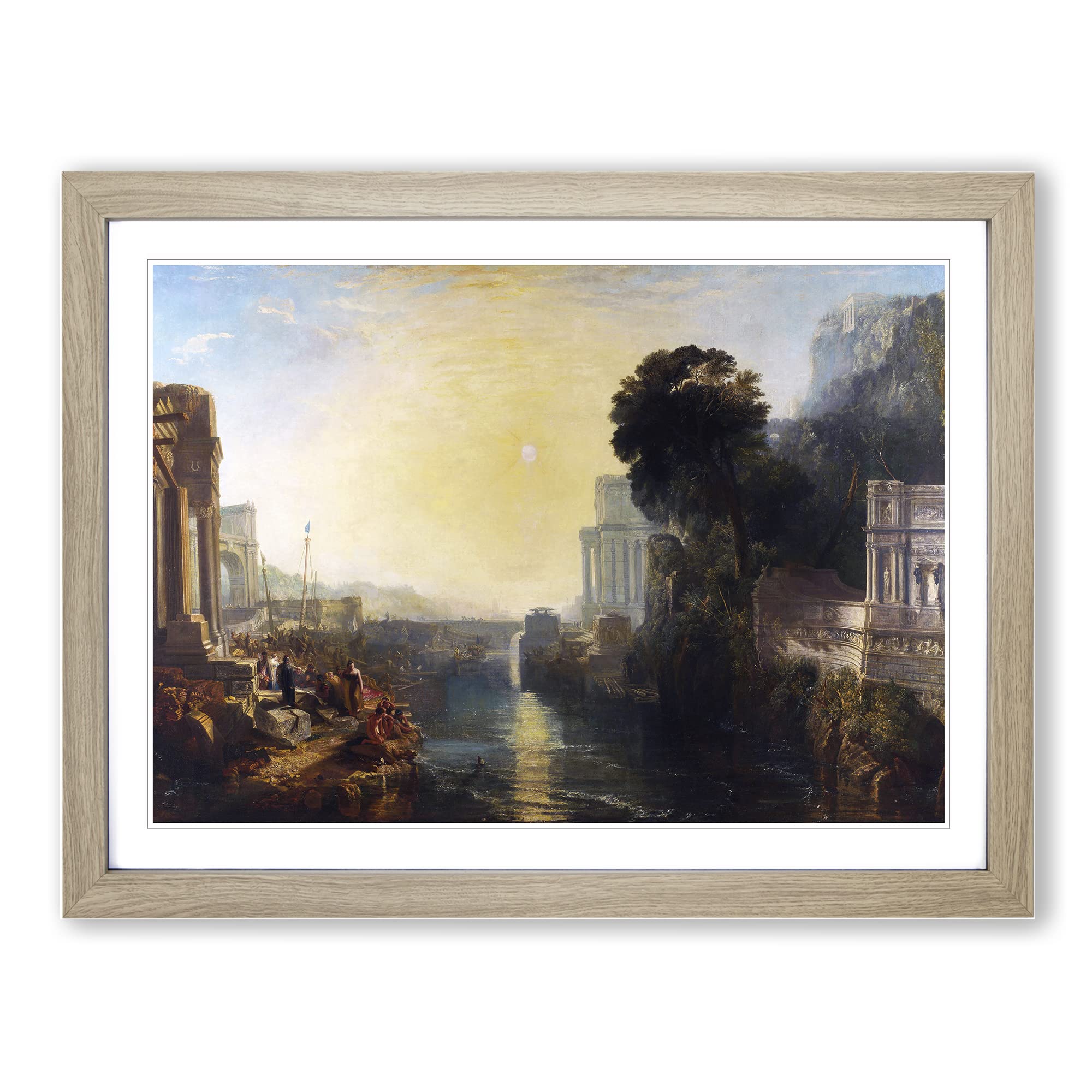 Dido Building Carthage By Joseph Mallord William Turner Classic Painting Framed Print | A3 Oak Framed Wall Art | Ready to Hang | Classic Cityscape Picture | Living Room Bedroom Lounge Office