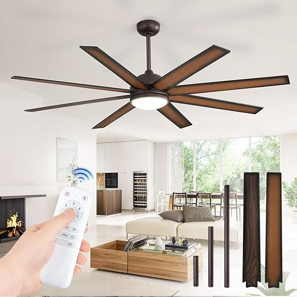FANBULOUS 65 INCH CEILING FANS WITH LIGHTS AND...