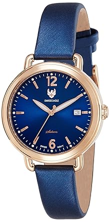 Swiss Eagle Analog Blue Dial Womens Watch - SE-9087LS-RG-02