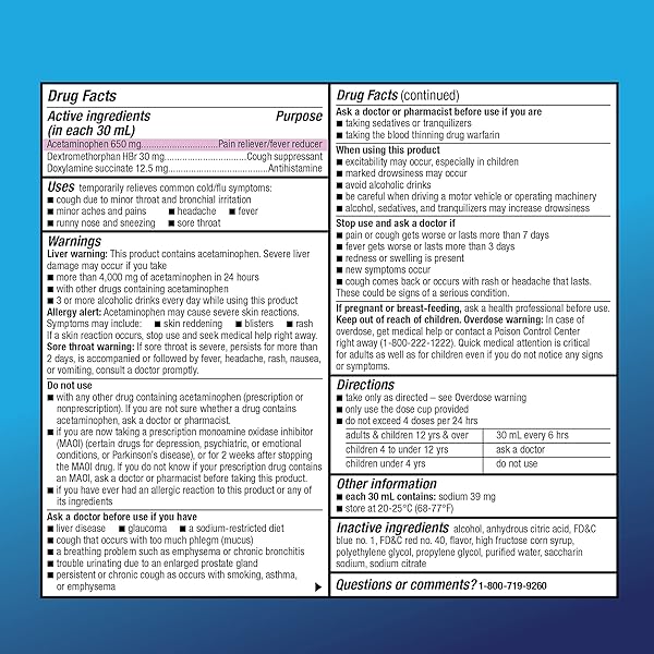 AMAZON BASIC CARE NIGHT TIME COLD & FLU LIQUID, CHERRY, 12 FL OZ (PACK OF 1)