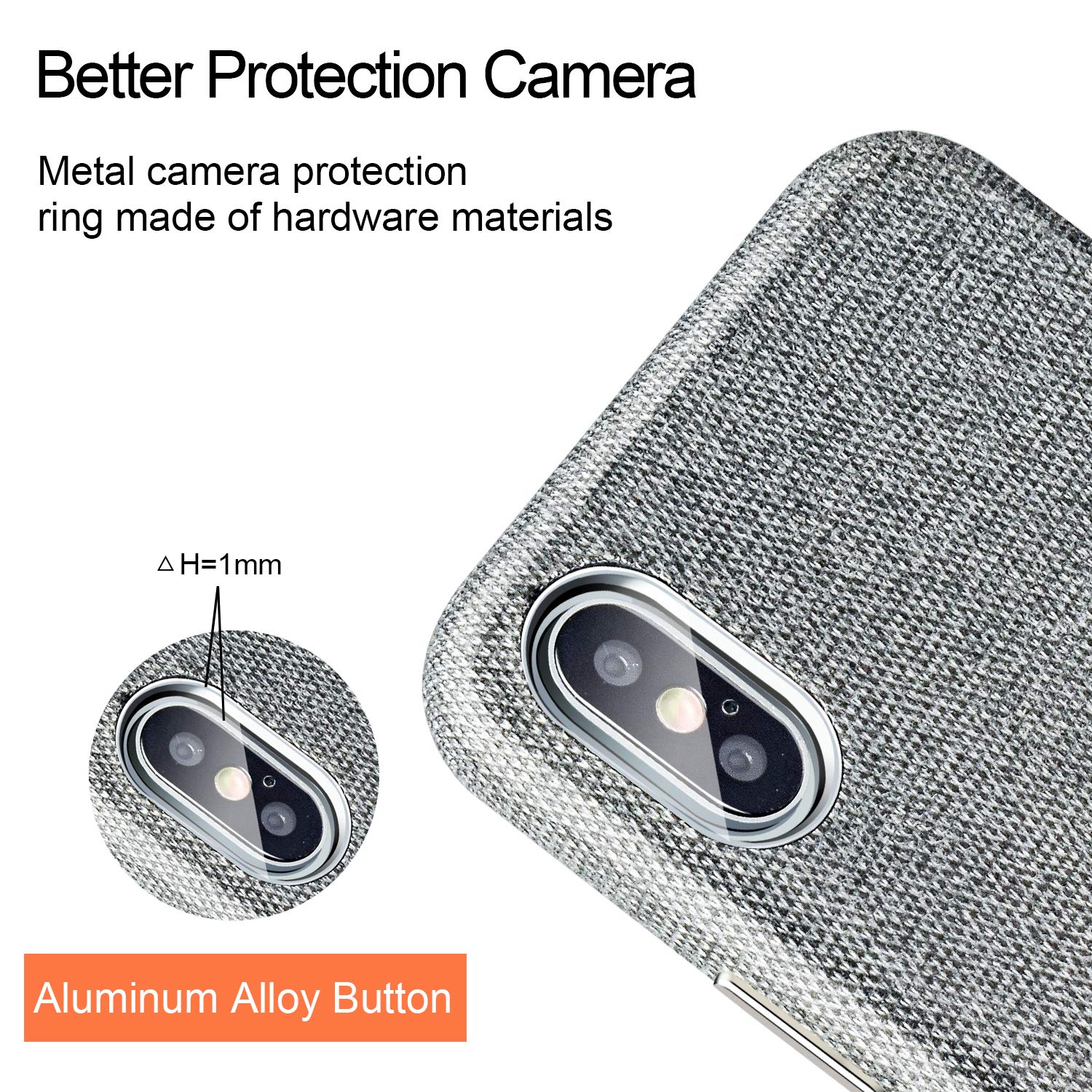 PARFASE iPhone Xs Max Wallet Case, iPhone Xs Max Case Soft Cloth Fabric Case with 2 ID Credit Card Holder Slots for Apple iPhone Xs Max 6.5 inch (Gray/Black)