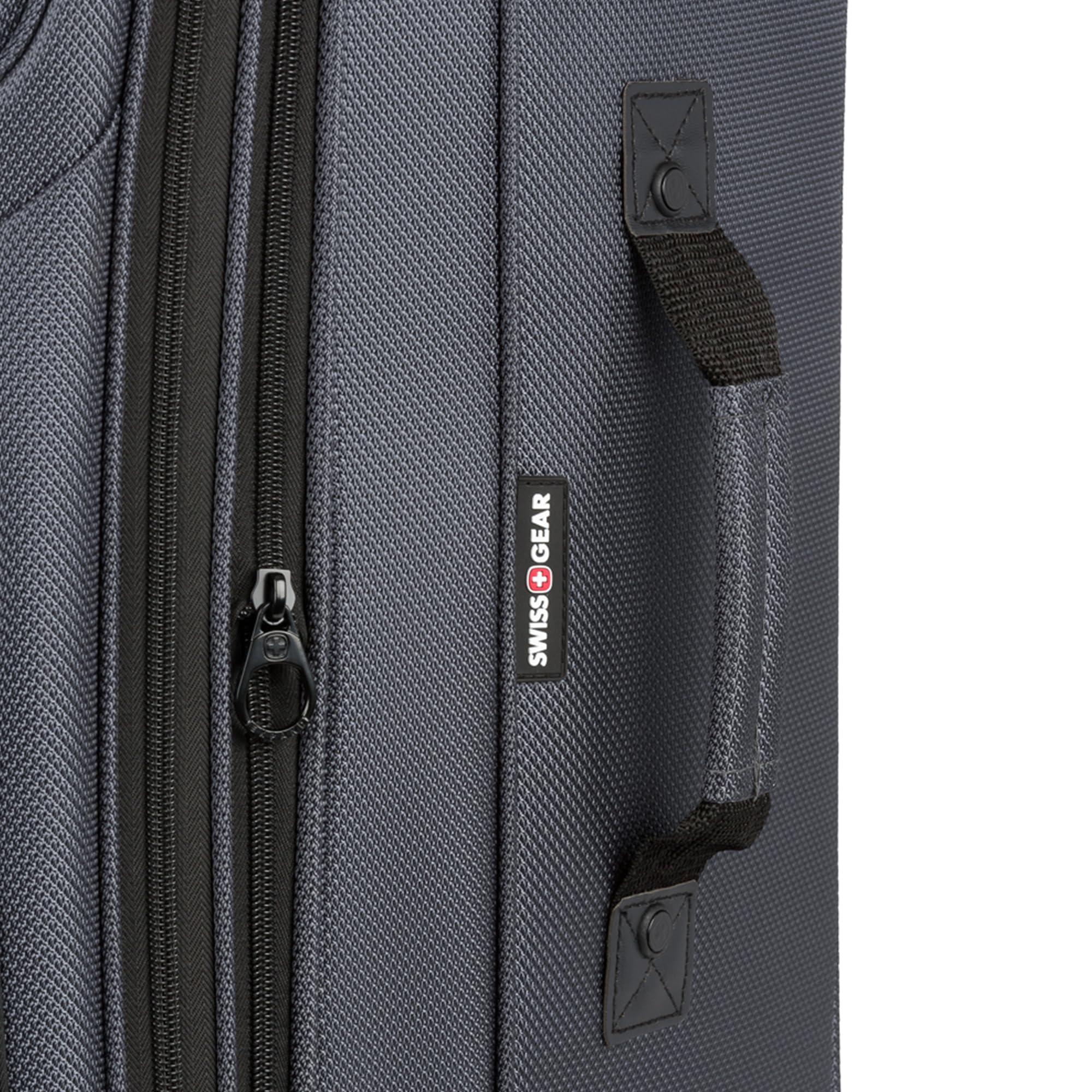 SwissGear Sion Softside Expandable Luggage, Dark Grey, Checked-Large 29-Inch