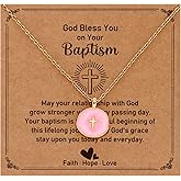 HUTIMY Baptism Cross Necklace for Women Goddaughter Easter 1st First Communion Christian Necklaces