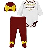 Gerber NFL baby girls 3 Pack Bodysuit Registry Gift Set Footed Pant and Cap