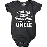 Crazy Dog T-Shirts Baby Bodysuit Drink Til I Pass Out Just Like My Uncle Newborn Funny Bodysuit