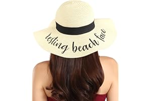 BROOK + BAY Foldable Beach Hats for Women-Floppy Sun Hats for Women,Roll up Straw Hats for Women,Summer Vacation Hats&Beach Wide Brim Hat