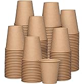 GUSTO [10 oz. - 300 Count Kraft Disposable Paper Cups, Hot Coffee Cups Brown Unbleached - Eco-Friendly Cups (Formerly Comfy Package)