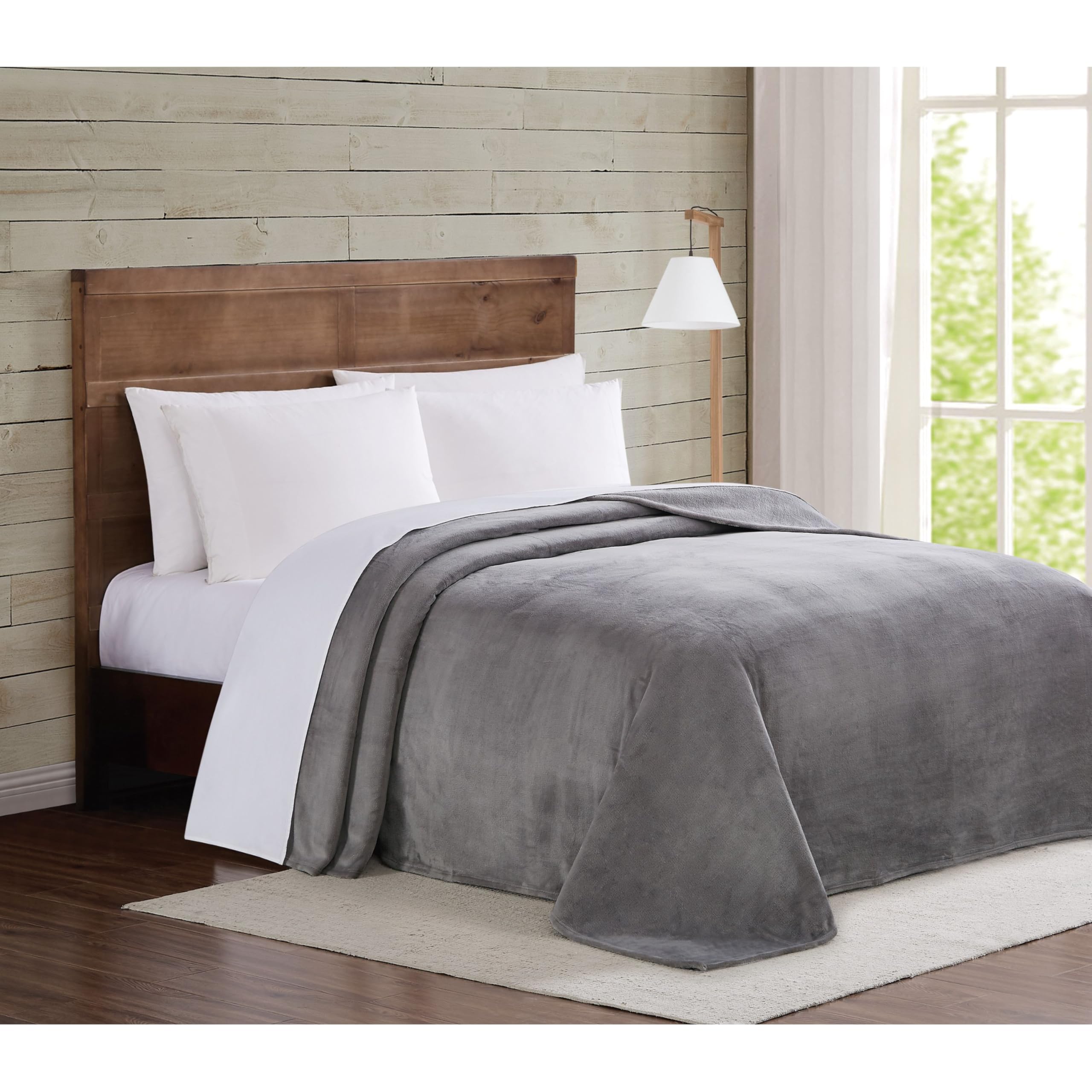 TRULY SOFT Velvet Plush Grey Polyester 1-Piece