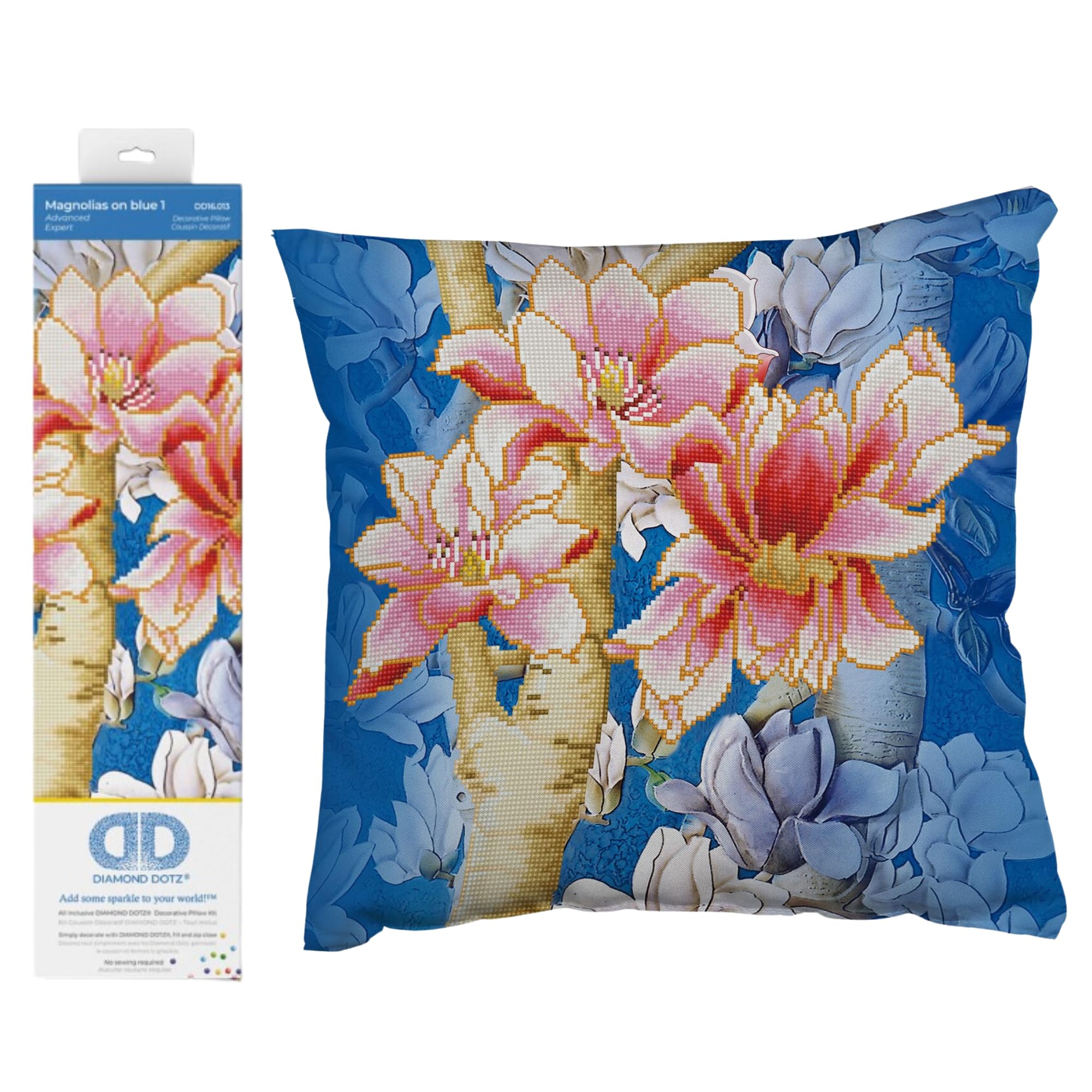 DIAMOND DOTZ Embroidery Pillow KT Magnolia 1, One Size, DD16.013