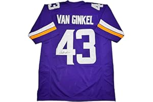 HOFSM.COM HALL OF FAME SPORTS MEMORABILIA Autographed/Signed Andrew Van Ginkel Minnesota Purple Football Jersey JSA COA