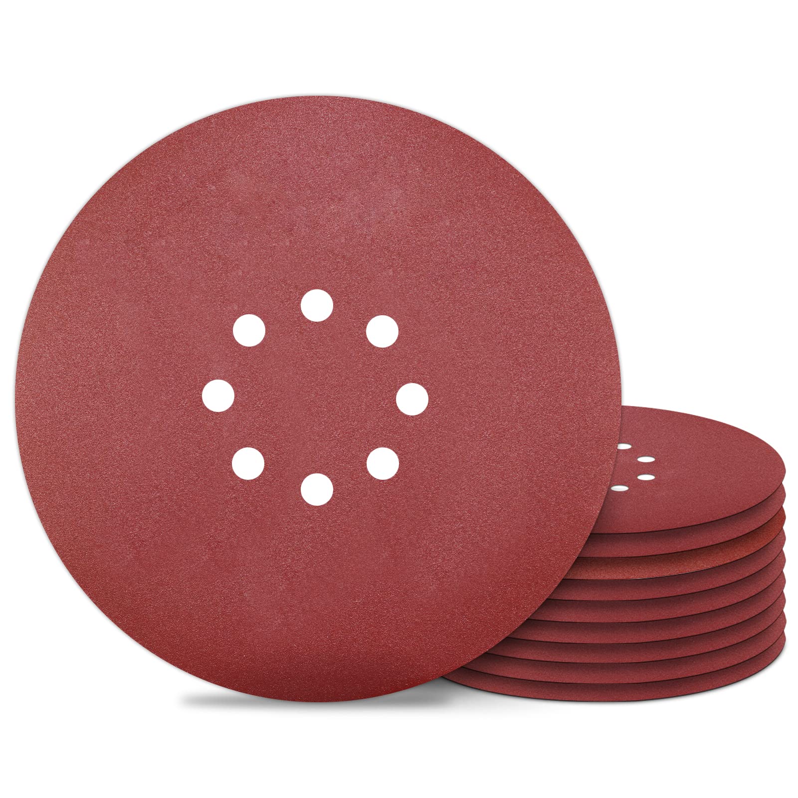 9 inch Sanding Discs 8 Holes 240 Grit Hook and Loop Disc 225mm Sanding Pads 10PCS for Drywall Sander