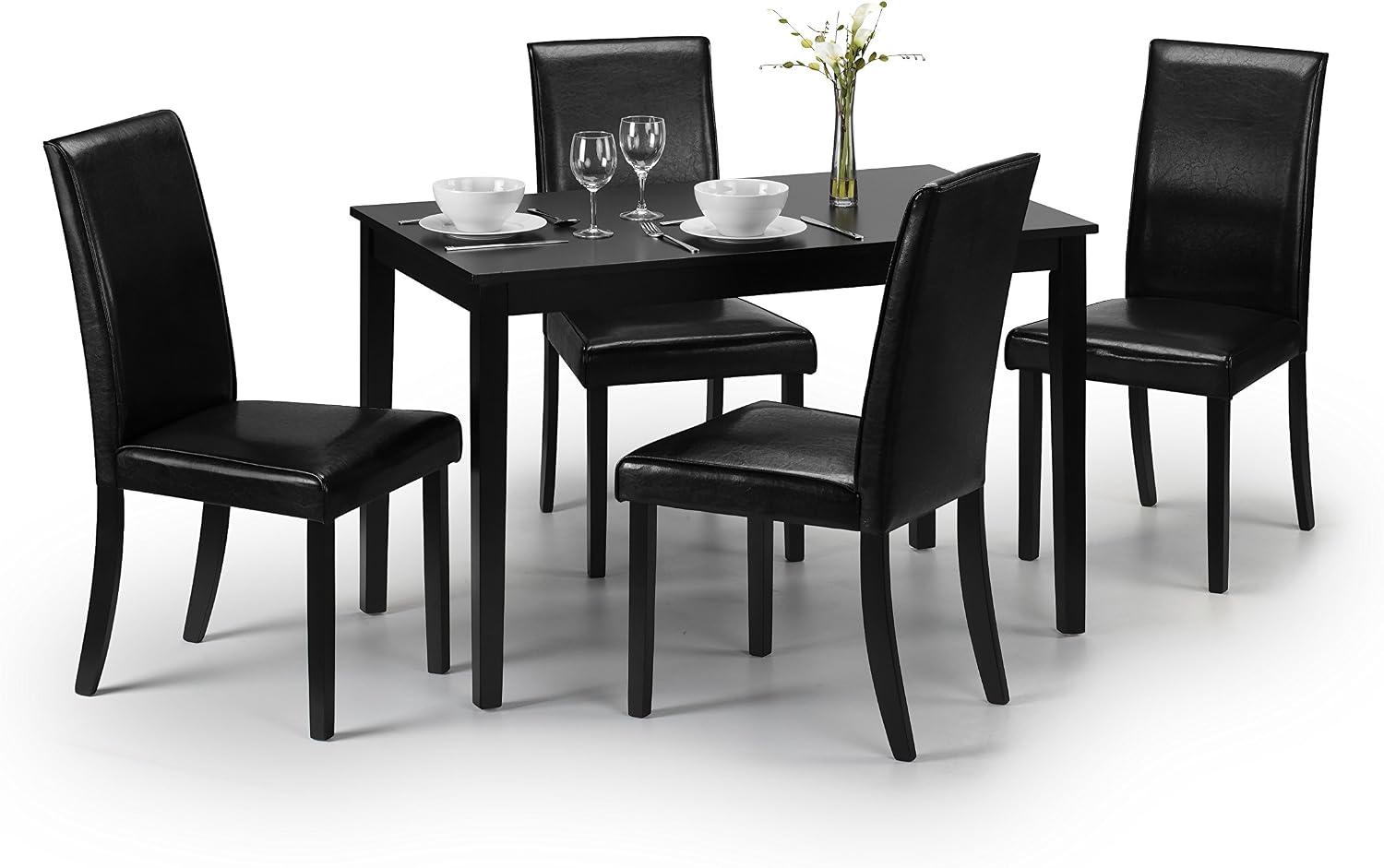 Julian Bowen Black Wood Hudson Dining Table, Height: 76, Width: 114, Depth: 65cm - Image 3